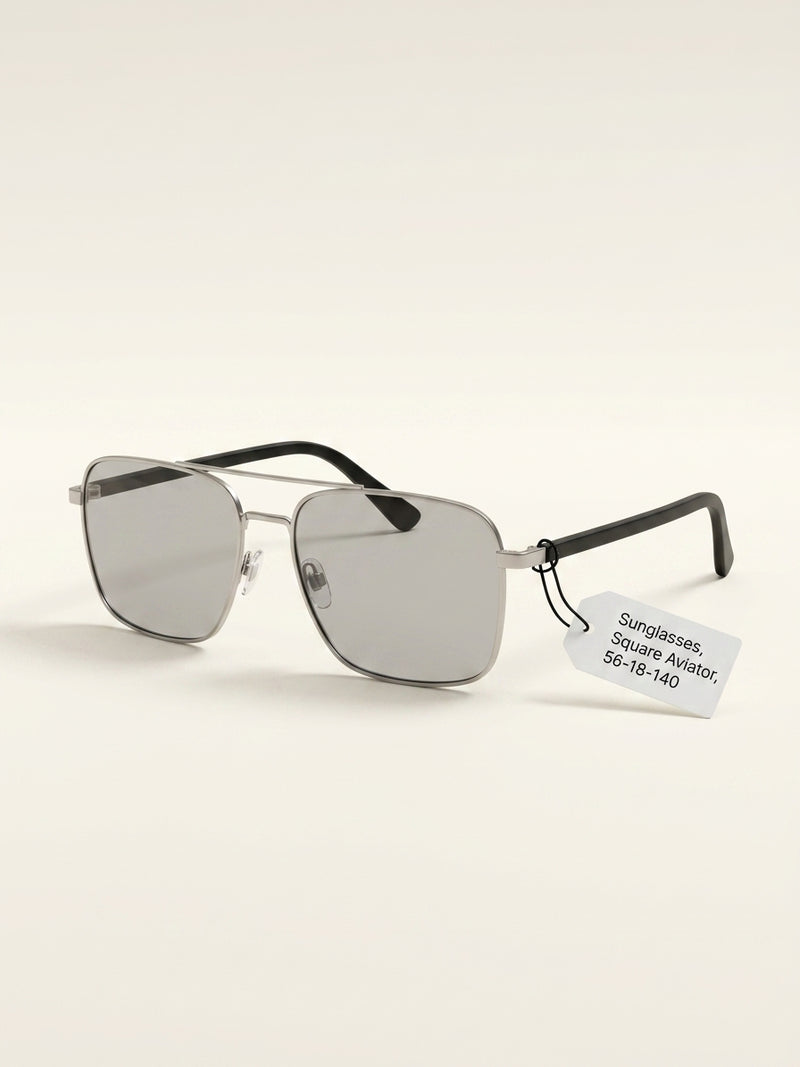Prada rectangular sunglasses silver pale green (British brand)