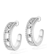 Harrods Messika Move Classique White Gold and Diamond Hoop Earrings (0.52ct)- Buy online at McGrocer