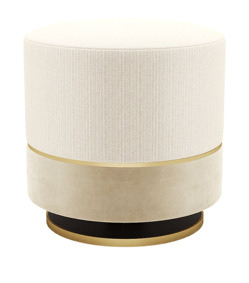 Frato Parma stool with fabric seat and brass base 50cm - British product