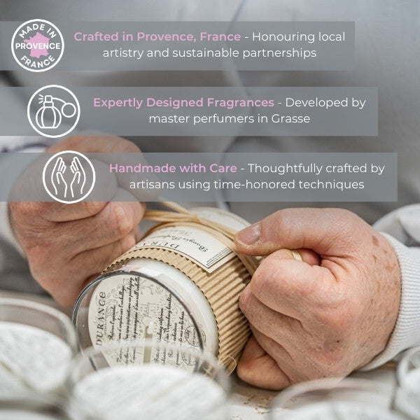 Durance Perfumed Handmade Candle Fresh Linen 180g - French product