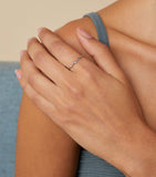 Astrid & Miyu white gold twist ring size H, UK version