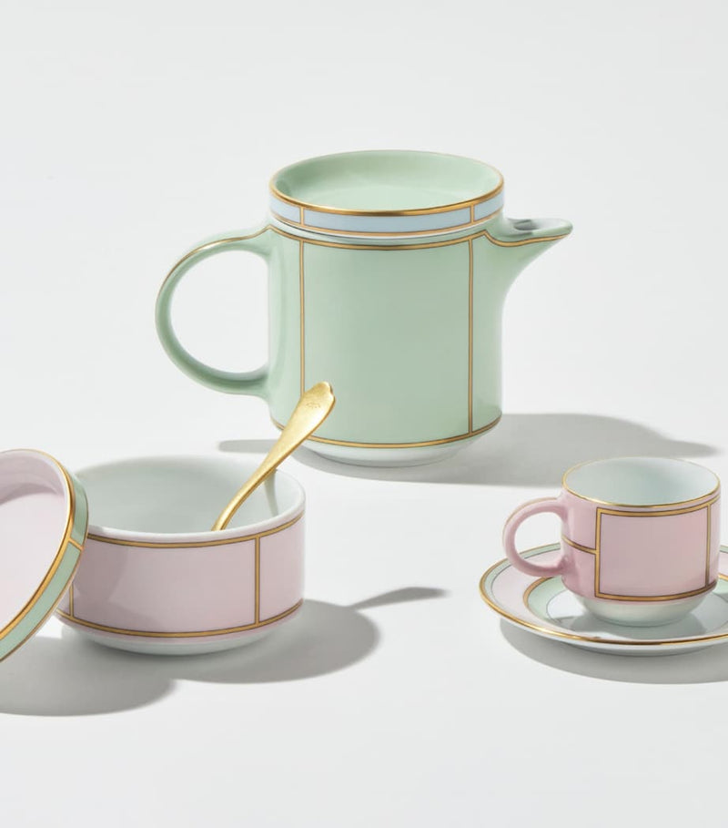GINORI 1735 porcelain coffee cup with Rosa design, 85ml, UK version