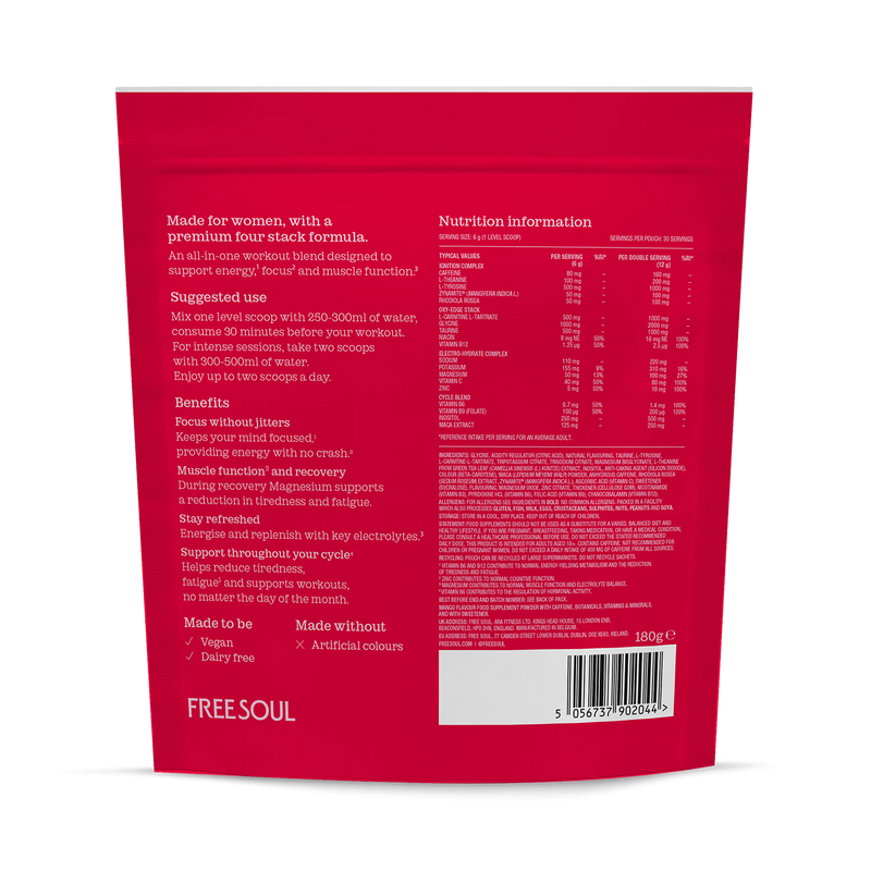 Free Soul Training Fuel tropical pre-workout 180g, UK version