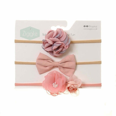 Superdrug Ziggle Roses Hairbow Set - 3 Pack Baby Floral Headbands- Buy online at McGrocer