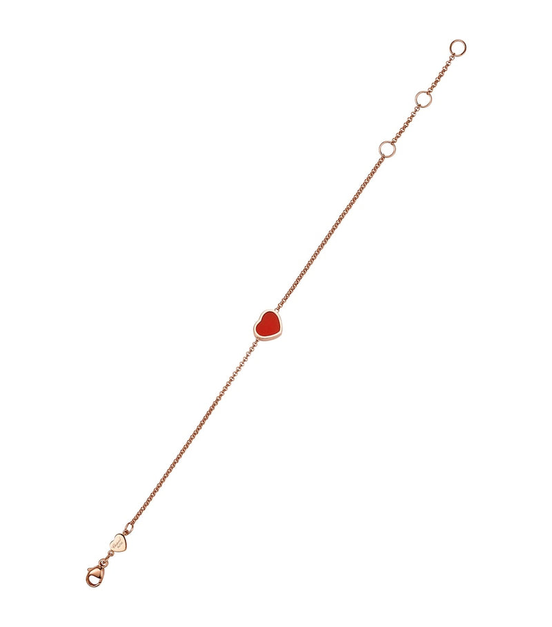 Chopard My Happy Hearts bracelet in rose gold and carnelian - British product