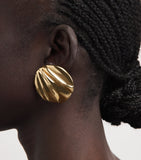 Chloé Pleats clip-on earrings in gold-tone finish, imported from the UK