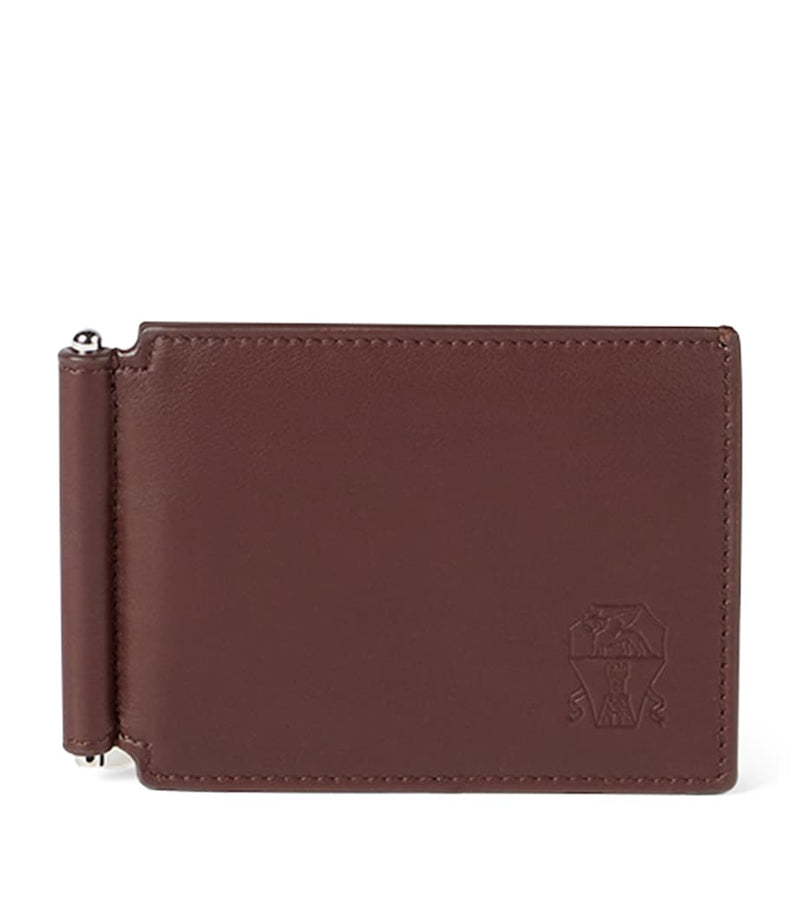Brunello Cucinelli leather money clip wallet, imported from the UK