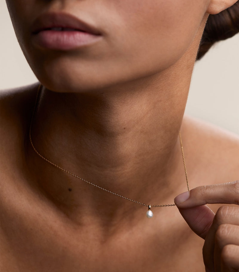 Astrid & Miyu gold-plated sterling silver pearl pendant necklace (British brand)