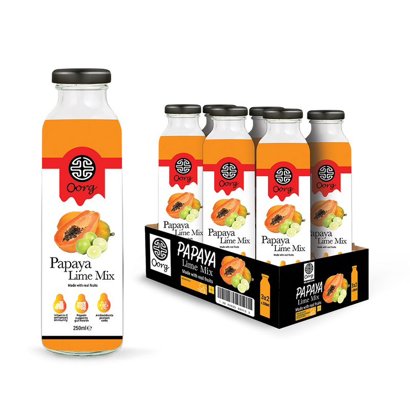 OORG natural papaya fruit juice 250ml x6 - British product