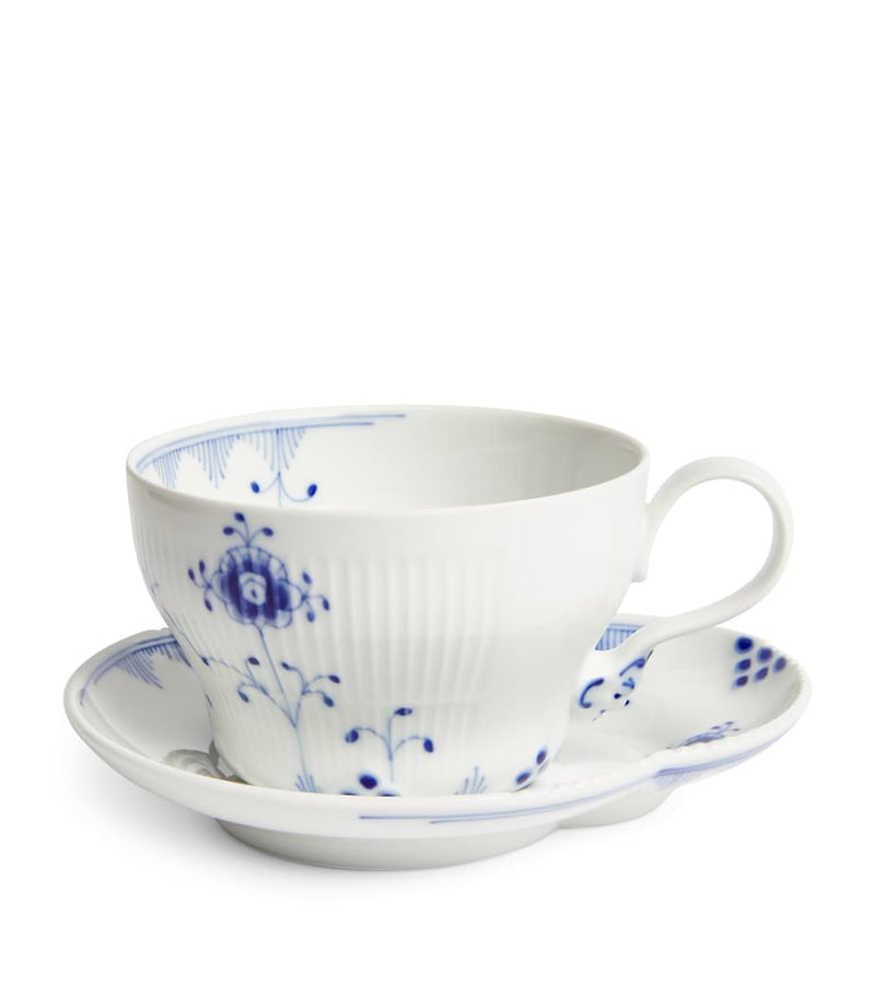 Royal Copenhagen Blue Elements teacup and saucer set, imported from the UK