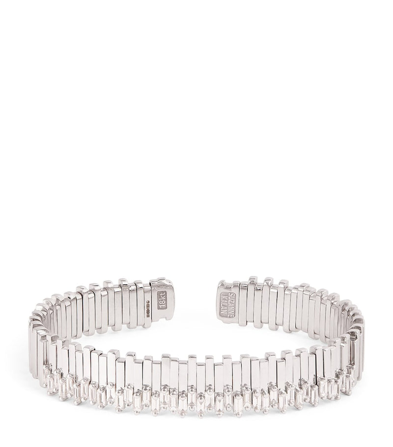 Suzanne Kalan white gold diamond bangle 15.5cm (British brand)