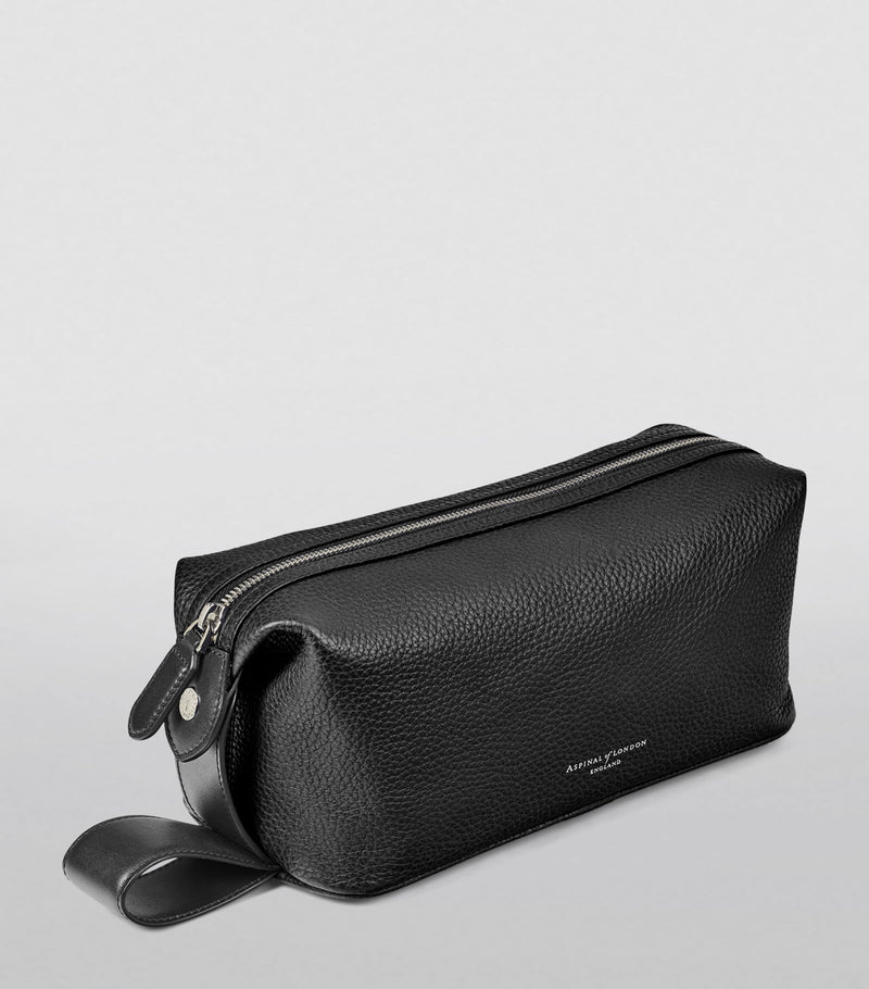 Aspinal of London leather reporter wash bag - British product
