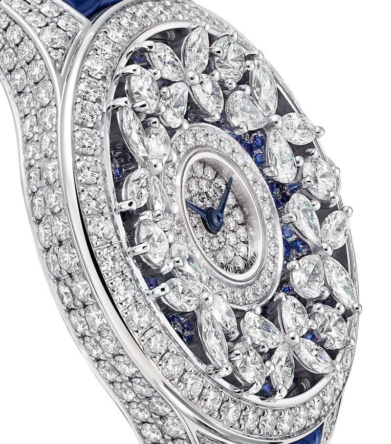 Graff white gold diamond sapphire butterfly watch 33mm (British brand)