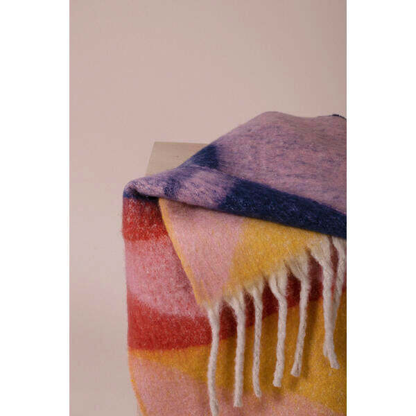 SVNX chunky scarf pink yellow 220cm (British brand)