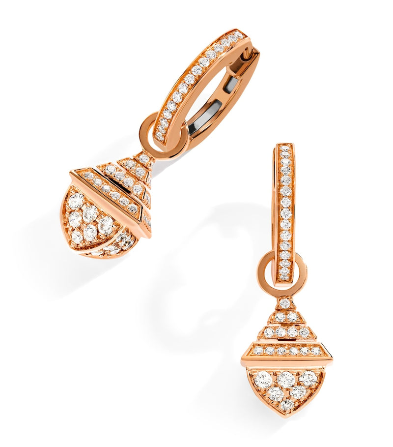 Marli New York mini rose gold diamond drop earrings - British product