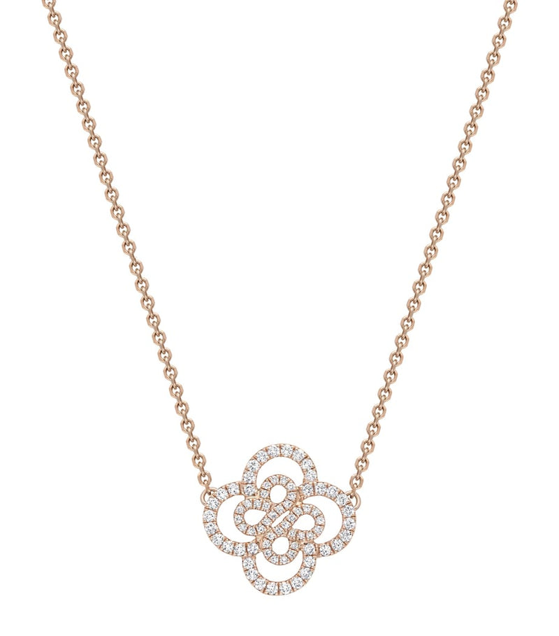 Boodles double motif rose gold diamond necklace - British product