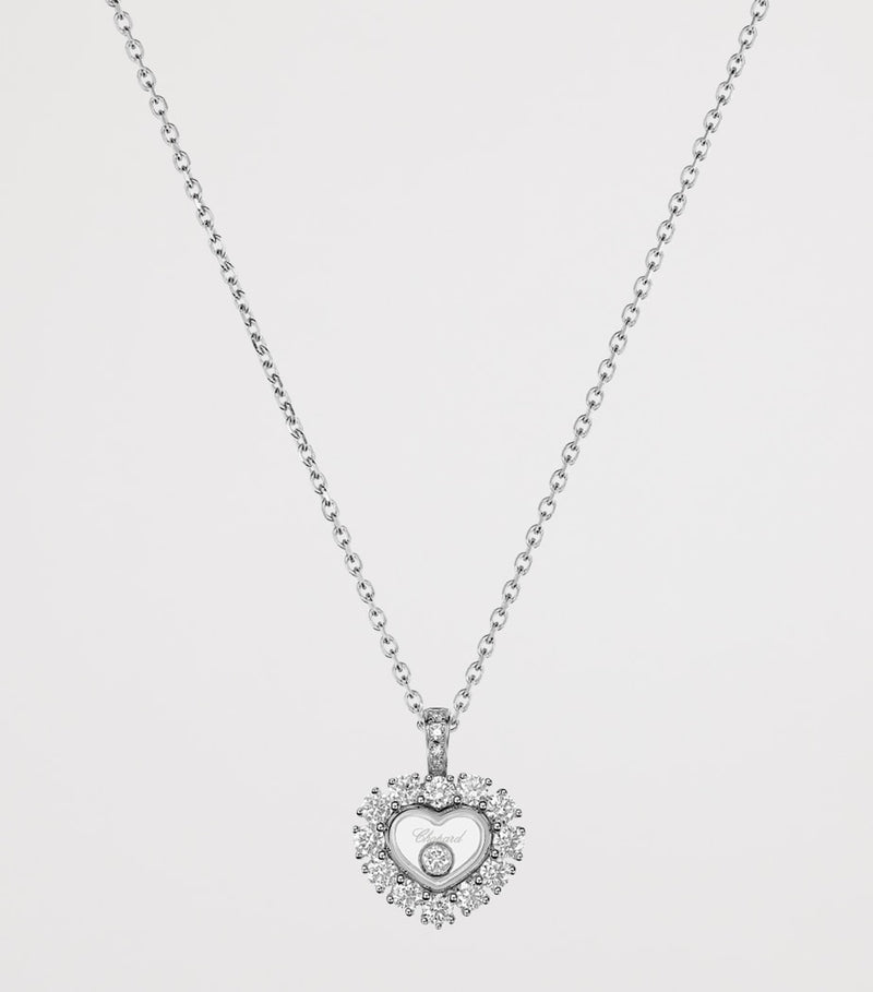 Chopard Happy Diamonds pendant necklace 18k white gold, imported from the UK
