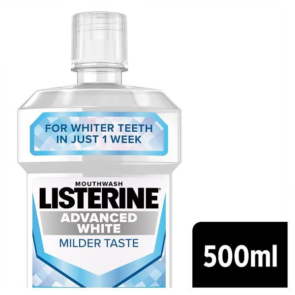 Listerine Advanced White mouthwash 500ml, imported from the UK