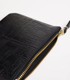 Comme Des Garçons leather embossed zipped pouch - British product