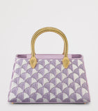 Bvlgari Serpentine Duette top-handle bag in white and amethyst raffia, UK version