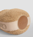 Chloé Small Woody basket bag in paper fibre and leather - UK version