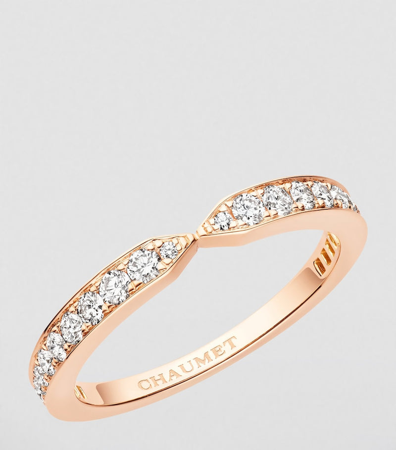 Chaumet Triomphe de Chaumet wedding band in rose gold and diamond - British product