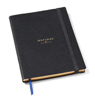 Harrods Aspinal Of London Grained Leather Bound A5 Notebook- Buy online at McGrocer