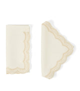 Harrods Cabana Magazine Linen Embroidered Emilia Napkin 50cm x 50cm- Buy online at McGrocer