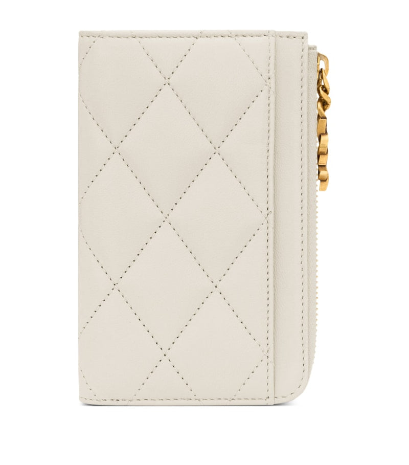 Saint Laurent Matelassé zip-up card holder - British product