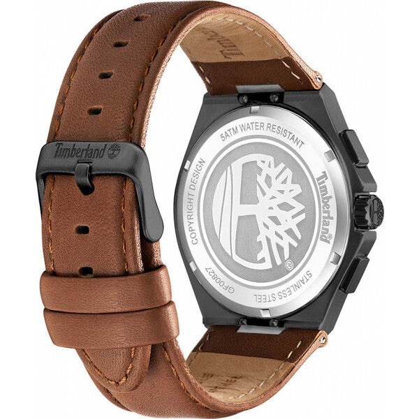 Timberland Jonesboro beige men's watch with leather strap (British brand)