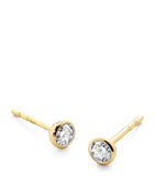 Monica Vinader yellow gold diamond stud earrings, UK version