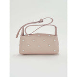 SVNX pink shoulder bag with pearl studs, imported from the UK