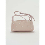 SVNX pink shoulder bag with pearl studs, imported from the UK