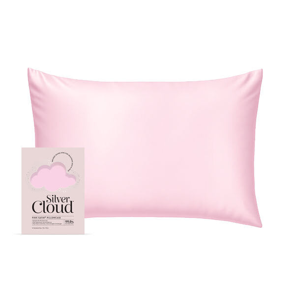 Silver Cloud Satin Pillowcase Pink Standard 50x75cm (British brand)