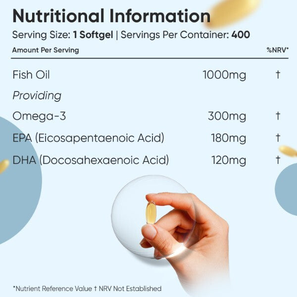 WeightWorld Omega 3 Fish Oil 400 softgels, imported from the UK