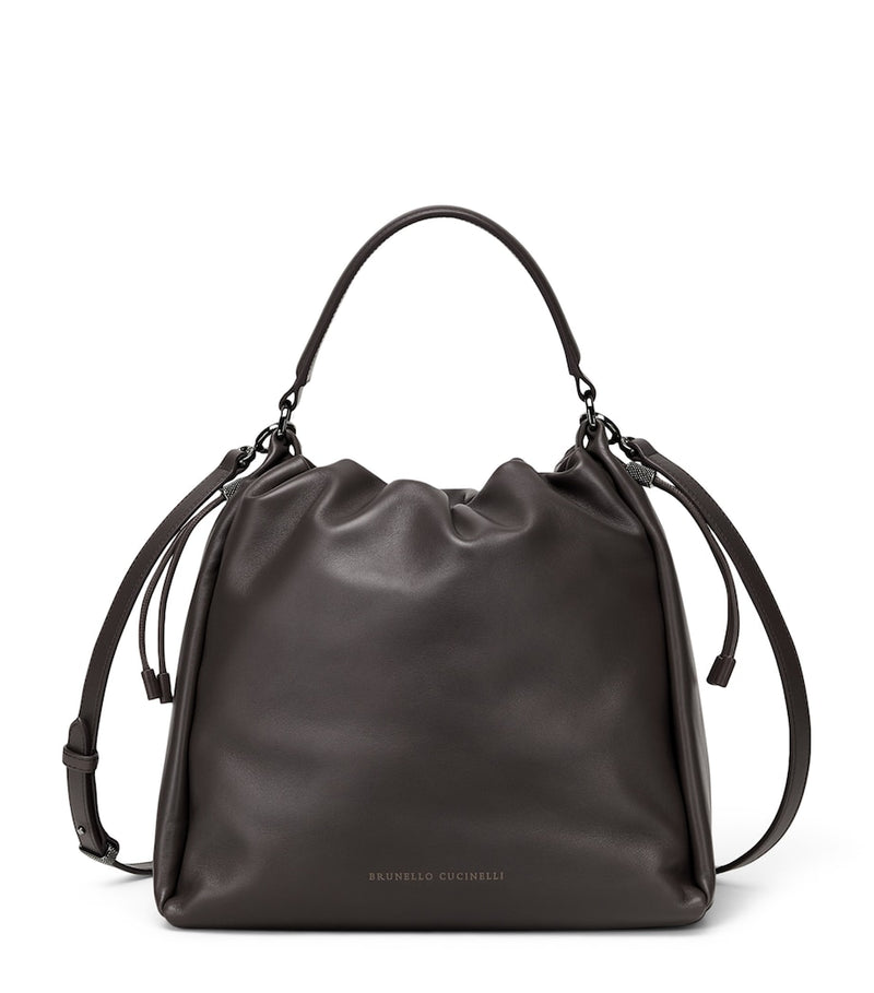 Brunello Cucinelli Mellow bucket bag leather, UK version