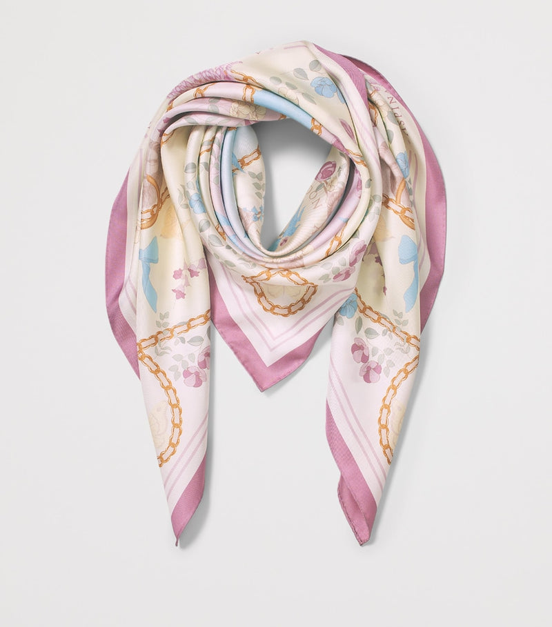 Aspinal of London silk Mayfair scarf 90x90cm, imported from the UK