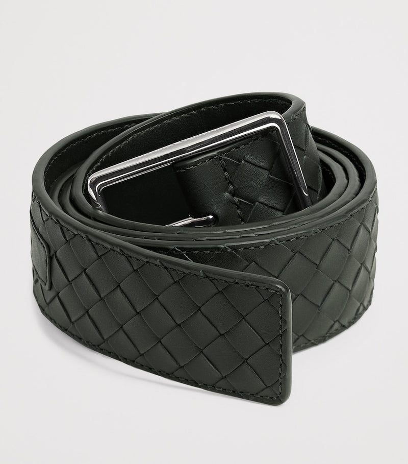 Bottega Veneta Intrecciato leather belt 3.5cm, UK version