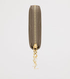 Saint Laurent Matelassé zip-up wallet with YSL monogram (British brand)
