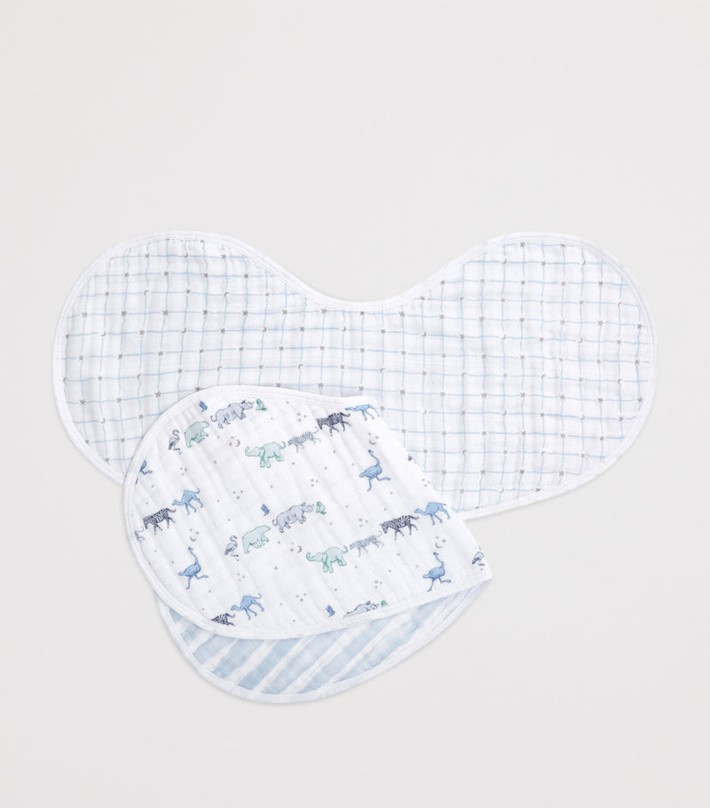 Aden + Anais burpy bibs set of 2 in muslin cotton (British brand)