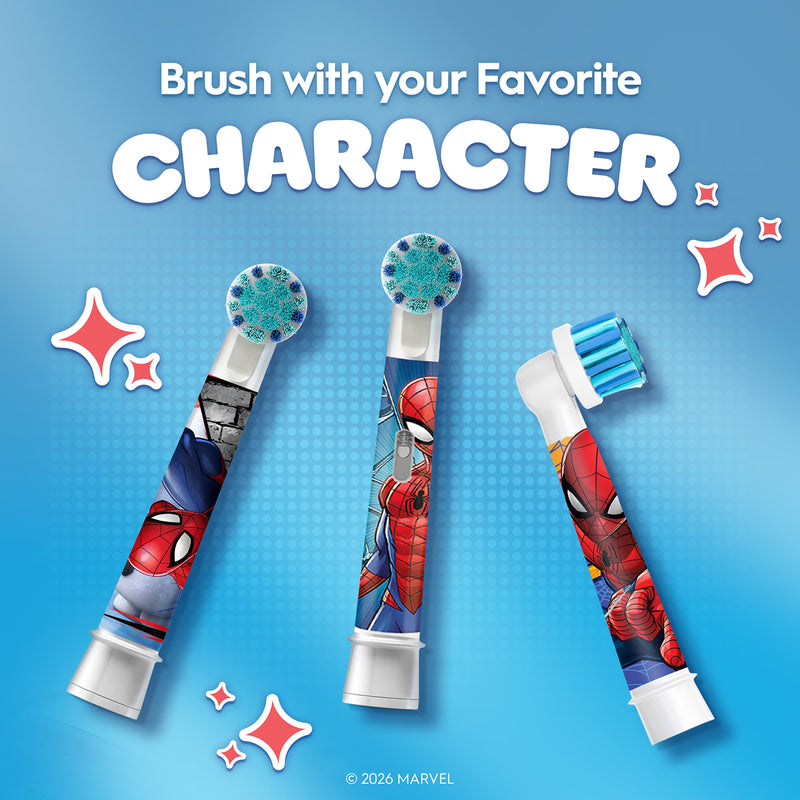 Oral-B Spiderman toothbrush heads pack of 4 (British brand)