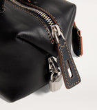 Max Mara small leather satchel bag calfskin suede lining, imported from the UK