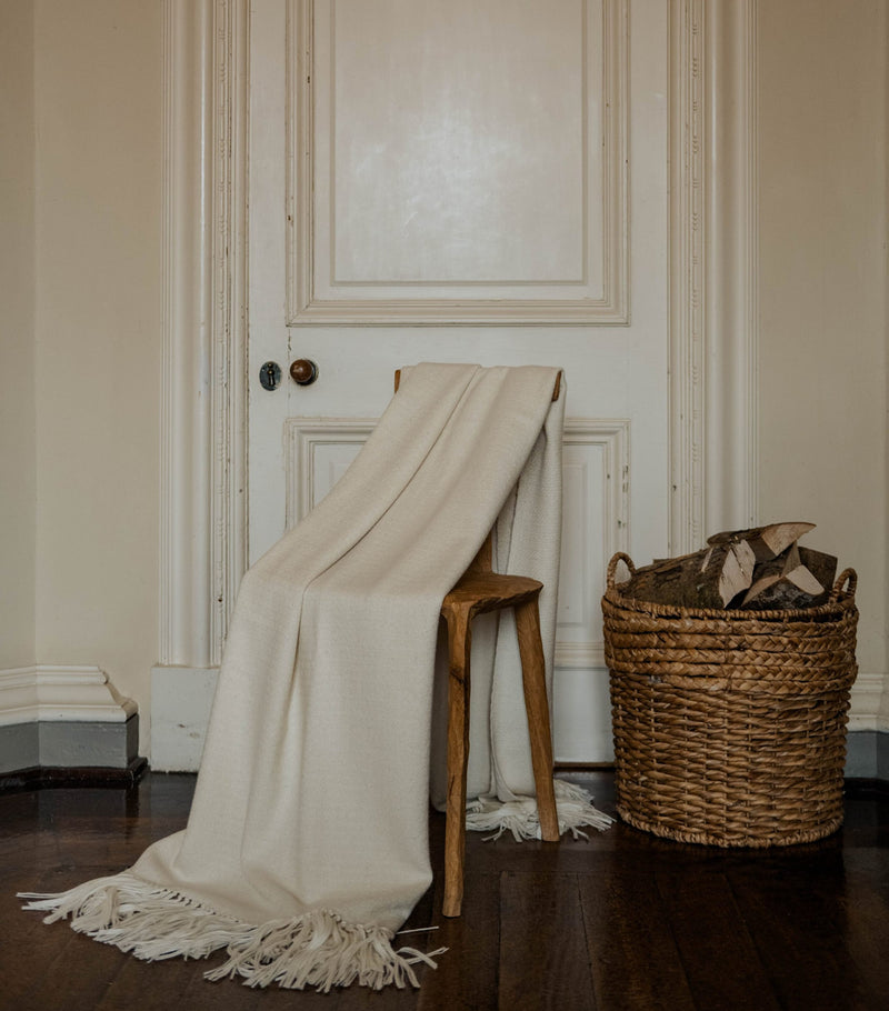 Araminta Campbell Alpaca-Blend Willow Throw Blanket 150cm x 230cm - British product
