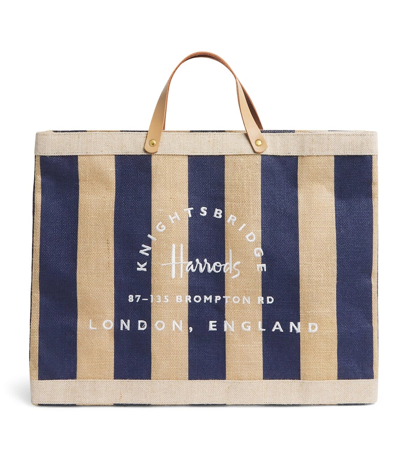 Harrods large canvas stripe Knightsbridge shopper bag - British product