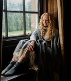 Araminta Campbell Alpaca-Blend Woodland Inkcap Throw 150cm x 230cm - British product