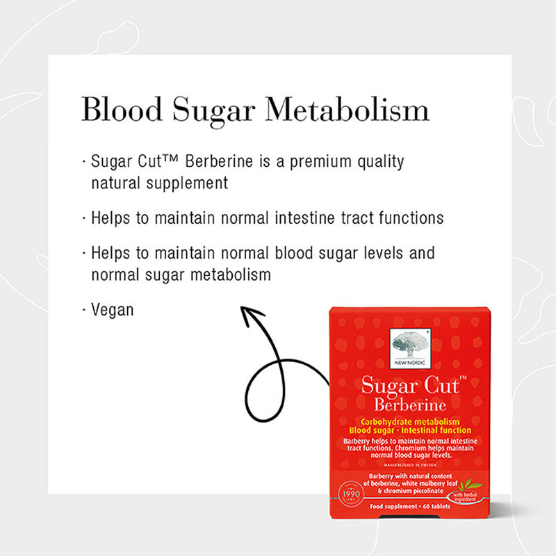 New Nordic Sugar Cut Berberine 60 tablets, imported from the UK
