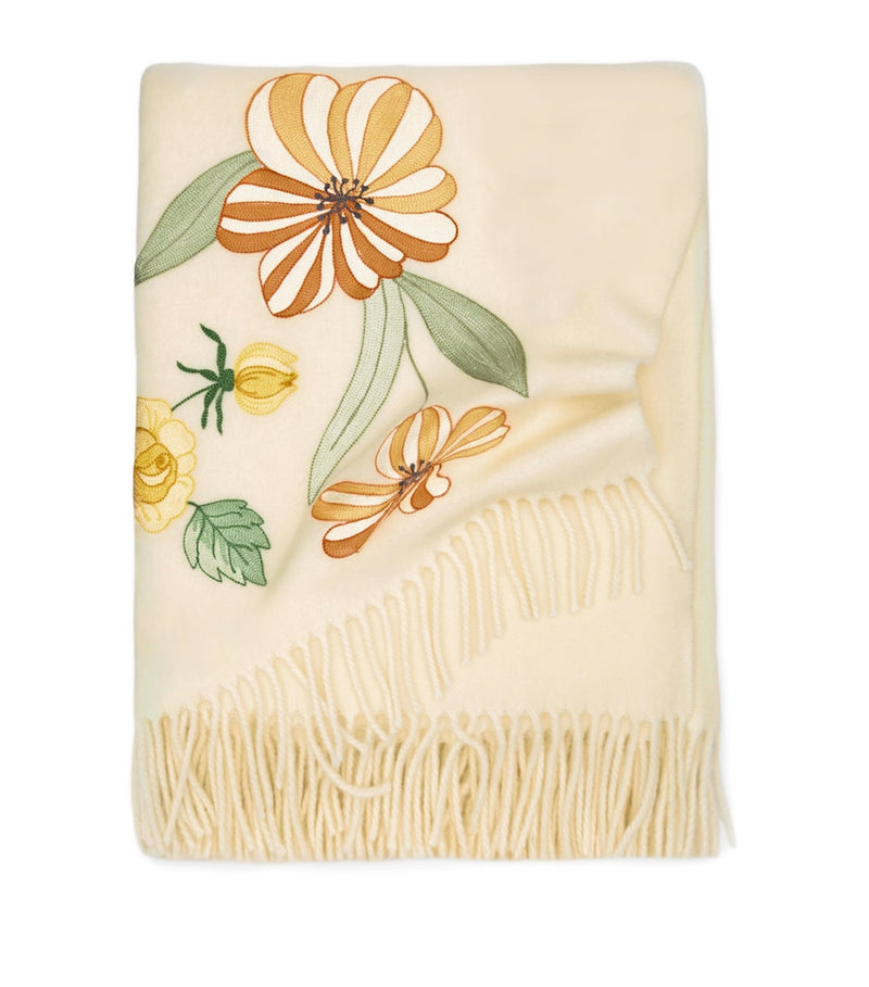 Loretta Caponi virgin wool Giardino throw 132cm × 159cm, UK version
