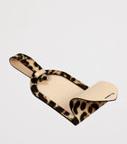 Smythson Panama leather luggage tag with leopard print (British brand)