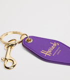Harrods helicopter tag keyring in purple leather, UK version