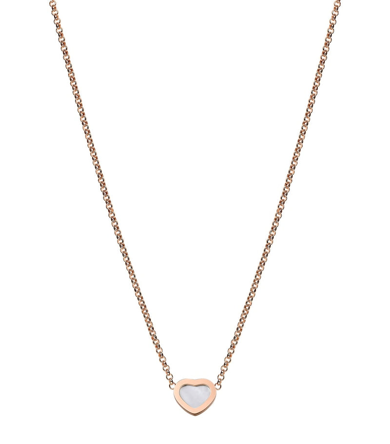 Chopard Happy Hearts pendant necklace 18kt rose gold mother-of-pearl, imported from the UK